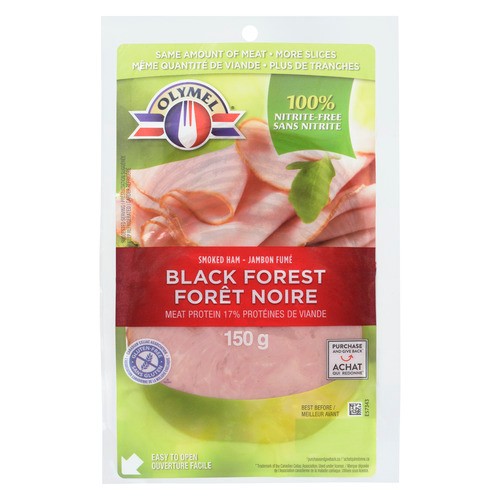 Olymel Gluten-Free Smoked Ham Black Forest Sliced 150 g