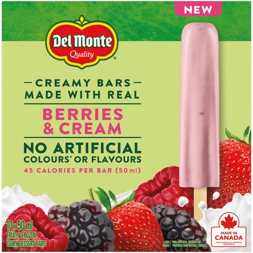 Del Monte Ice Cream Bars Berries & Cream 10 x 50 ml