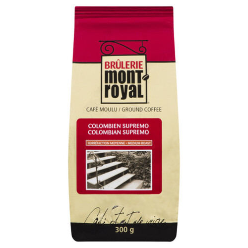 Brulerie Mont-Royal Colombian Supremo Medium Roast Ground Coffee 300 g