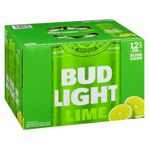 Bud Light Beer 4% Alcohol Natural Flavour Lime 12 x 355 ml (cans)