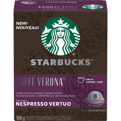 Starbucks Coffee Pods Caffé Verona Nespresso Vertuo 8 Capsules 100 g