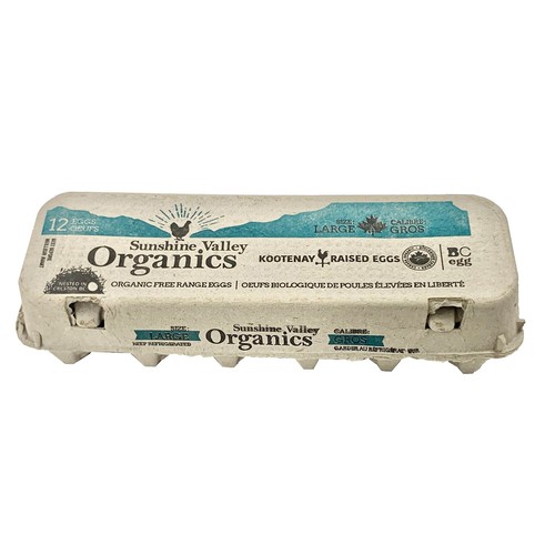 Sunshine Valley Organic Eggs Free Range Large 12 Count