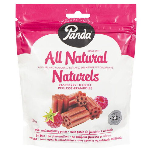 Panda All Natural Raspberry Licorice With Real Raspberry Puree 170 g