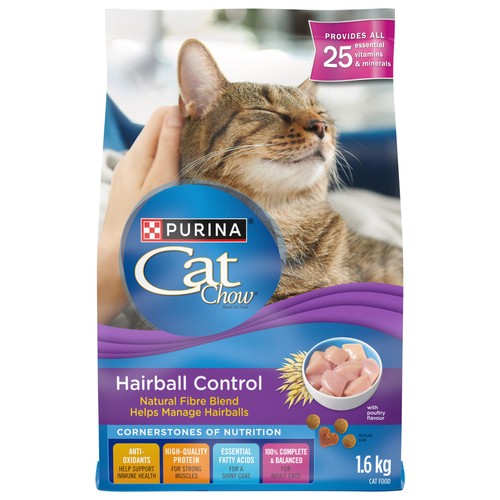 Cat Chow Dry Cat Food Natural Fibre Blend with Poultry Flavour 1.6 kg