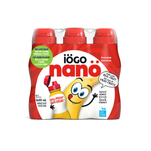 iÖGO nanö Drinkable Yogurt Banana 1% 6 x 93 ml