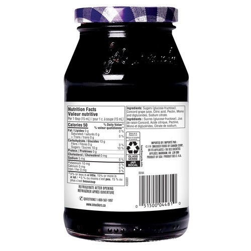 Smucker's Pure Jelly Concord Grape 500 ml