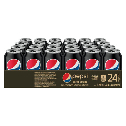 Pepsi Zero Sugar Soda 24 x 355 ml (Cans)