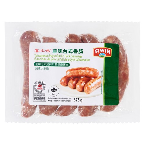 Siwin Frozen Pork Sausage Taiwanese Style Garlic 375 g