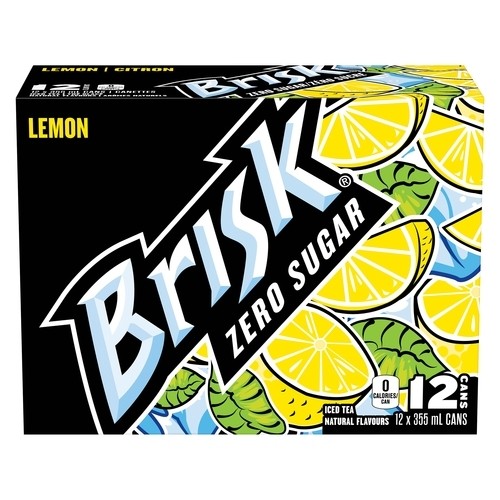 Brisk Zero Sugar Iced Tea Lemon 12 x 355 ml (cans)