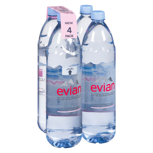 Evian Natural Spring Water Bottles 4 x 1.25 L (bottles)