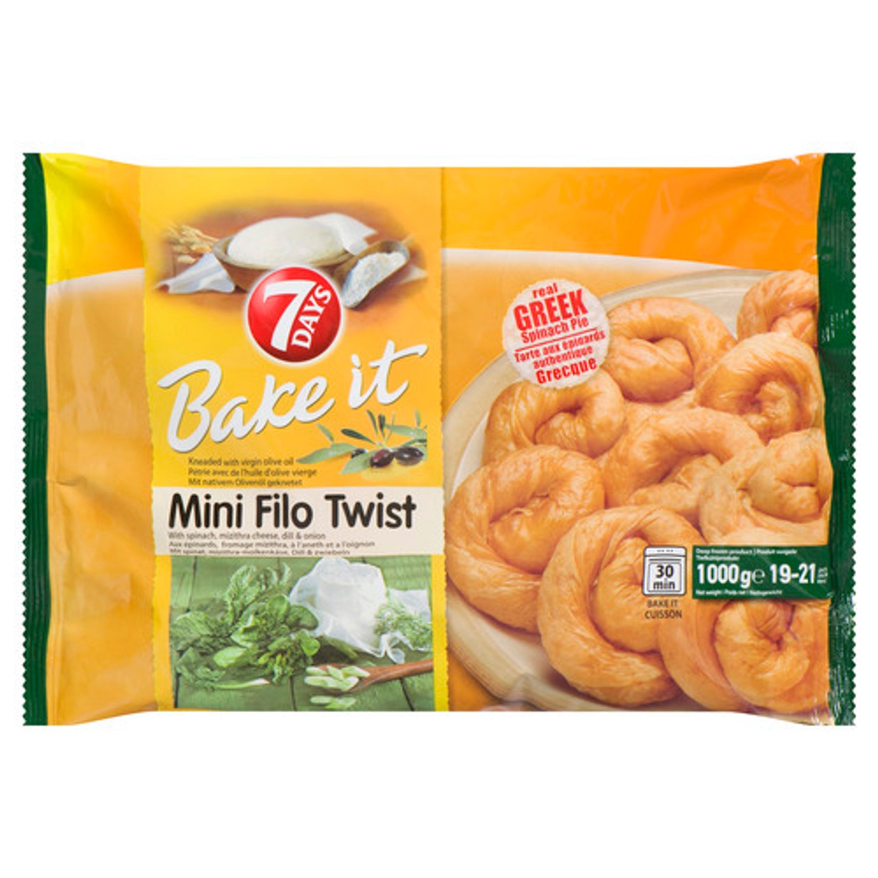 7 Days Bakery Frozen Mini Filo Twist 1 kg - Voilà Online Groceries & Offers