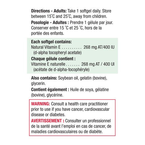 Jamieson Vitamin E 400 IU Softgels Bonus 120 Count