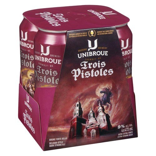 Unibroue Extra Strong Beer 9% Alcohol Trois Pistoles Belgian-Style 4 × 473 ml (cans)