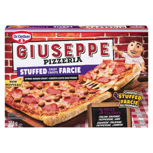 Dr. Oetker Giuseppe Frozen Stuffed Crust Pizza 3 Meat 724 g