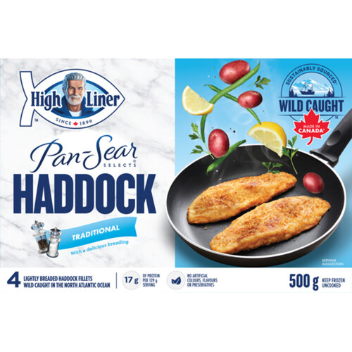 High Liner Frozen Pan Seared Haddock Fillet Traditional 500 g