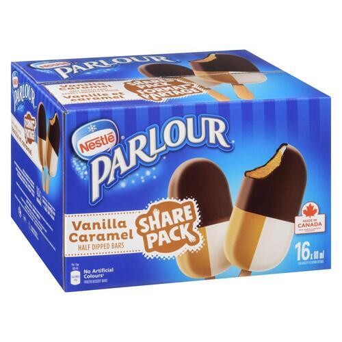 Parlour Ice Cream Bars Half Dipped Vanilla Caramel 16 x 80 ml