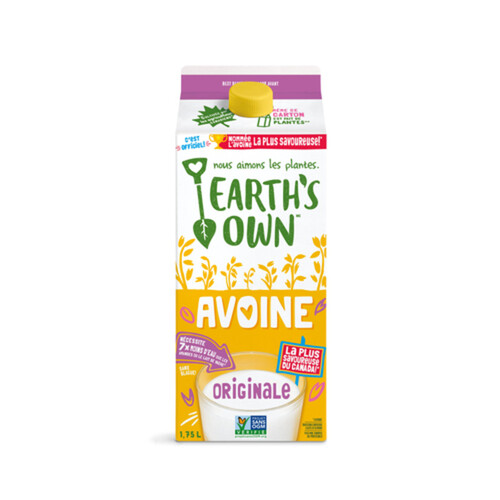 Earth's Own Dairy-Free Plant-Based Beverage Oat Milk Original 1.75 L