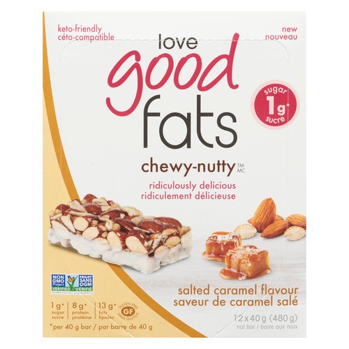 Love Good Fats Nut Bar Chewy-Nutty Salted Caramel 12 x 40 g