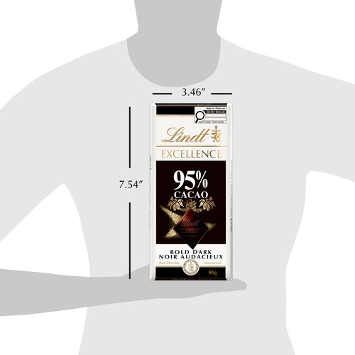 Lindt Excellence Dark Chocolate Bar 95% Cacao 80 g
