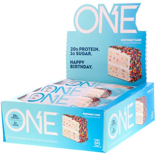 One Gluten-Free Protein Bars Birthday Cake 12 x 60 g