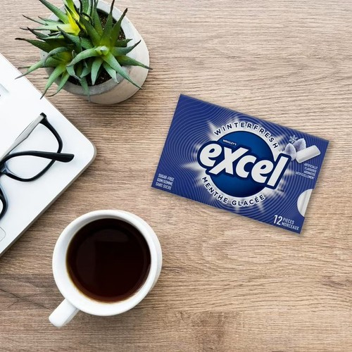 Excel Sugar Free Chewing Gum Winterfresh Flavoured Pack of 12 Pieces 1 EA