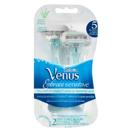 Gillette Venus Embrace Sensitive Disposable Razor 2 Razors