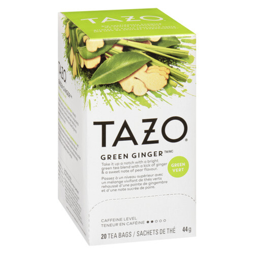 Tazo Caffeine-Free Green Tea Green Ginger 20 Tea Bags 