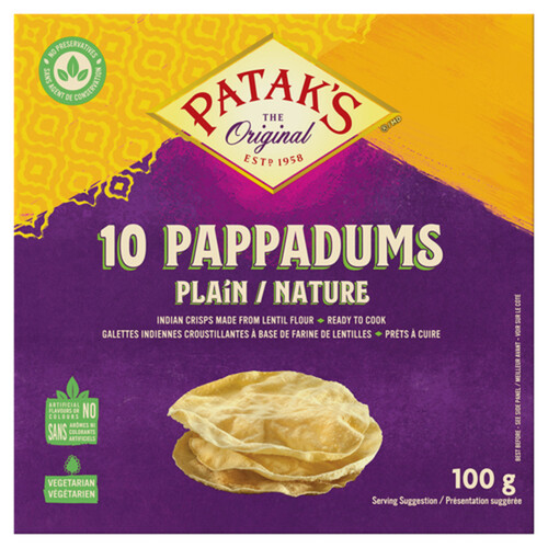 Patak's Pappadums Plain 100 g