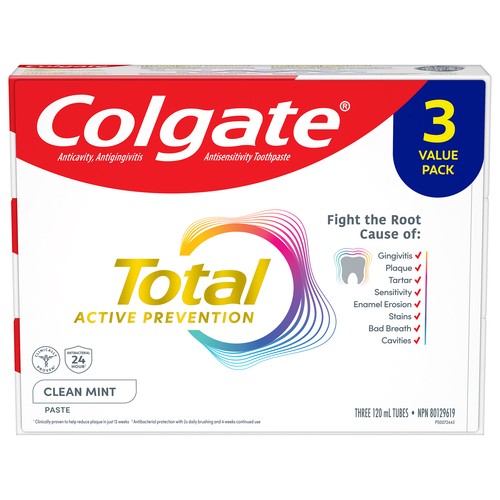 Colgate Total Toothpaste Clean Mint 3 Pack 360 ml