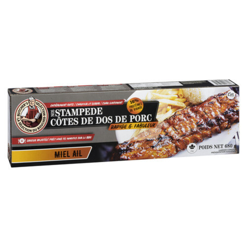 Butcher's Selection Frozen Stampede Pork Back Ribs Honey Garlic 680 g