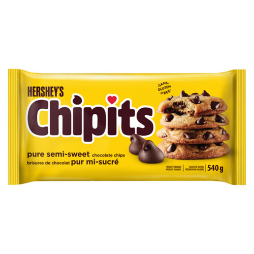 Hershey's Gluten-Free Chipits Chocolate Chips Pure Semi Sweet 540 g