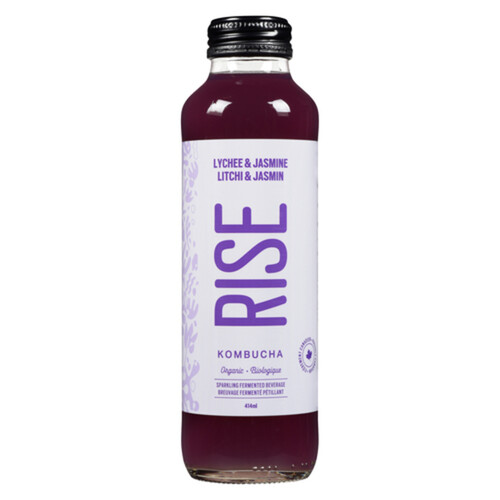 Rise Organic Kombucha Lychee & Jasmine 414 ml (bottle)