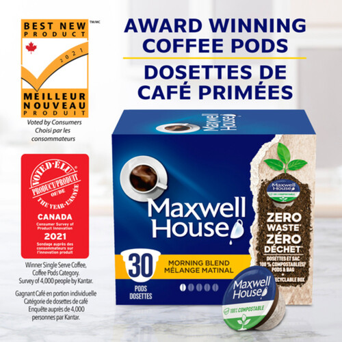 Maxwell House Coffee Pods Morning Blend Light Roast 30 K-Cups 285 g