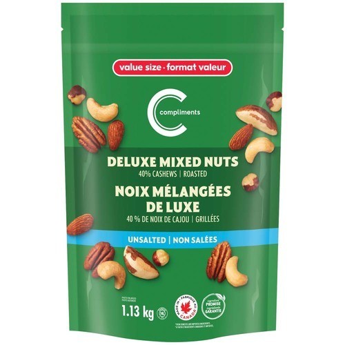 Compliments Deluxe Mixed Nuts Unsalted 1.13 kg