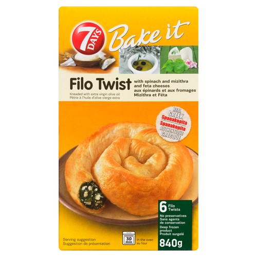 7 Days Bake It Twist Spinach & Cheese 840 g (frozen)