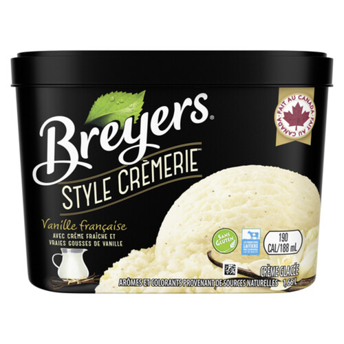 Breyers Ice Cream Creamery Style French Vanilla For A Delicious Treat 1.66 L