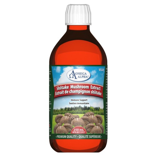 Omega Alpha Shiitake Supplements Mushroom Extract 250 ml