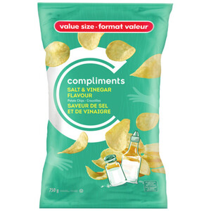 Compliments Potato Chips Salt & Vinegar 750 g - Voilà Online Groceries ...