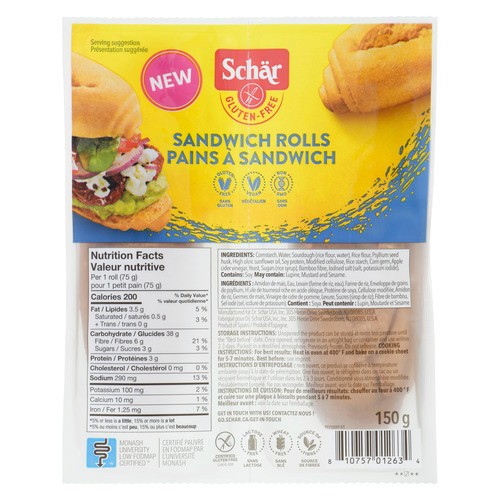Schär Gluten-Free Sandwich Rolls 150 g