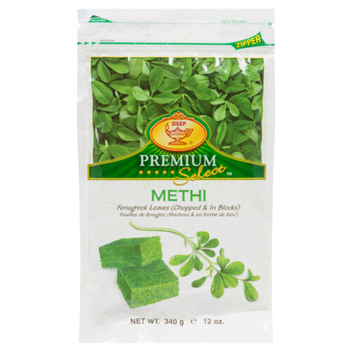 Deep Premium Select Frozen Methi Fenugreek Leaves Blocks 340 g