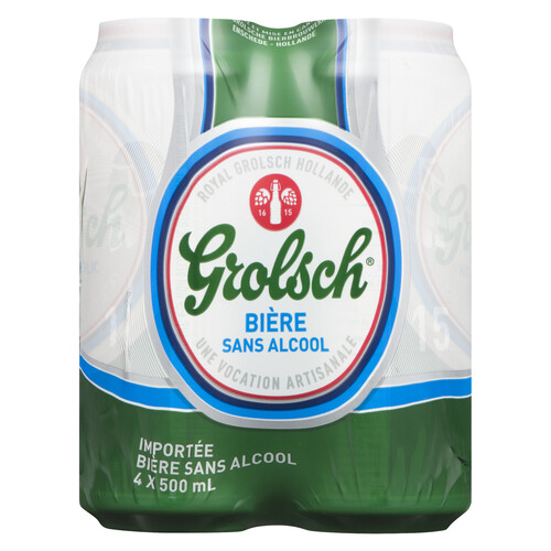 Grolsch Non Alcoholic Beer Pack 4 x 500 ml (cans)