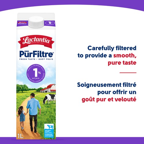 Lactantia PurFiltre 1% Milk Partly Skimmed 1 L