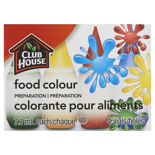 Club House Food Colour Assorted 4 Vial 28.4 ml