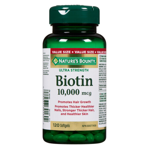 Natures Bounty Biotin 10000 Mcg Ultra Strength Softgels 120 Count Voilà Online Groceries 0211