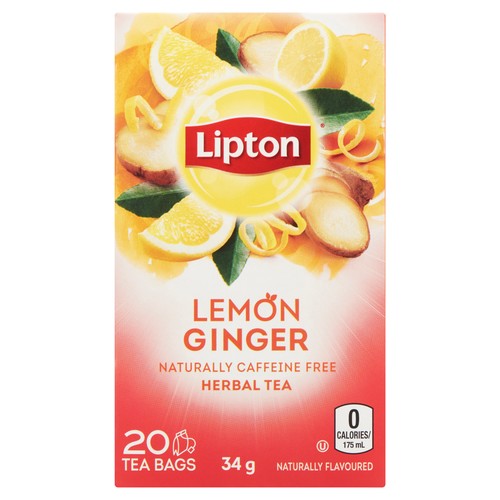 Lipton Herbal Tea Lemon Ginger 20 Tea Bags