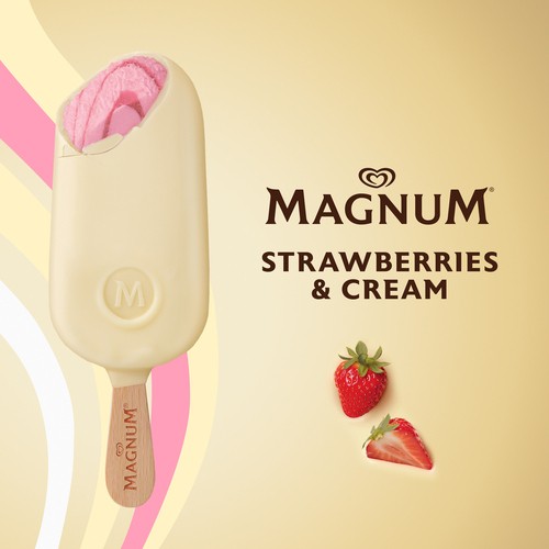 Magnum Ice Cream Bar Strawberries & Cream 3 x 100 ml Bars
