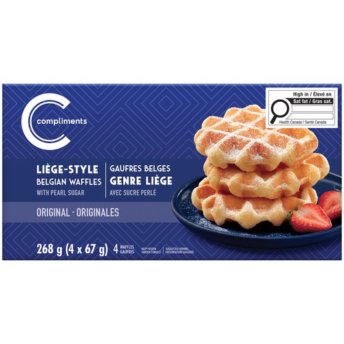 Compliments Frozen Belgian Waffle Liege Style Original 4 x 67 g