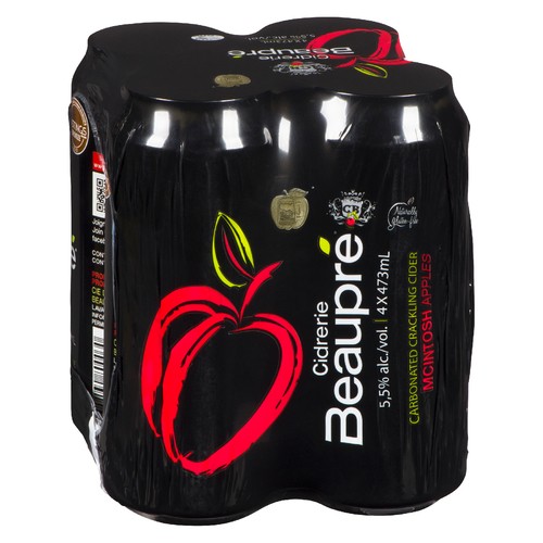 Cidrerie Beaupré Cider 5.5% Alcohol Mcintosh Apples 4 x 473 ml (cans)