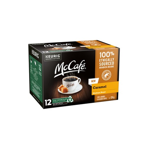 McCafé Premium Coffee Pods Caramel Flavoured K-Cups Keurig 12 Count