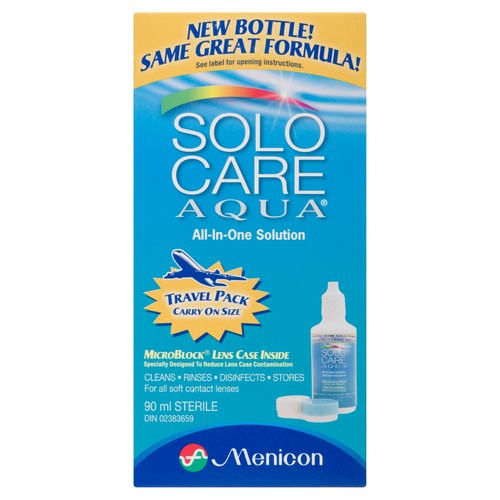 Solocare Aqua Travel Pack Contact Lense Solution 90 ml